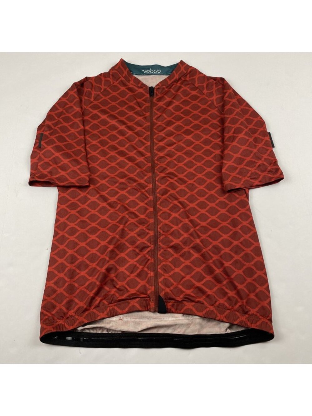 Velocio Ultralight Cycling Jersey Men’s L Short Sleeve Mesh Full Zip Pockets Red